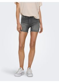 Shorts Only "ONLBLUSH MID SK DNM SHORTS NOOS", Damen, Gr. XL (42), N-Gr, blau (medium grau denim), Denim/Jeans, Obermaterial: 92% Baumwolle, 6% Elastomultiester, 2% Elasthan, unifarben, regular fit kurz, Hosen Shorts, Baumwollmischung, regular fit
