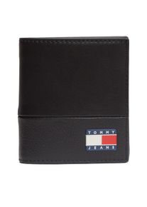 Geldb&ouml;rse Tommy Jeans "TJM HERITAGE CC & COIN", Damen, schwarz, Leder, Lederimitat, Textil, Kleinlederwaren Geldb&ouml;rse, Unisex Geldbeutel, Portemonnaie mit Flaggen-Aufn&auml;her