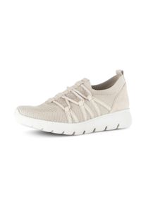 Slip-On Sneaker Gabor, Damen, Gr. 42, beige, Leder, Textil, Schuhe Slip-On Sneaker, Slipper, Freizeitschuh, Halbschuh mit elastischer Schn&uuml;rung