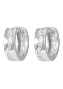 Adelia&acute;s Paar Creolen ADELIA&acute;S "Damen Ohrringe &iquest; Klappcreole aus 925 Silber mit Zirkonia", silber, Ohrringe, Damen, Silber 925 (Sterlingsilber), Paar Creolen