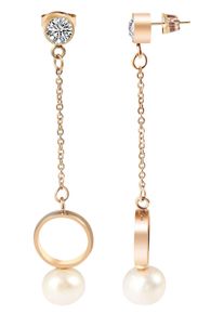 Adelia&acute;s Kettenanh&auml;nger ADELIA&acute;S "Damen Anh&auml;nger aus Edelstahl mit Perle", gold, Schmuckanh&auml;nger, Damen, Edelstahl, Kettenanh&auml;nger