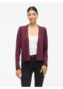 Cardigan Vila "VIRIL SHORT L/S KNIT CARDIGAN-NOOS", Damen, Gr. XL, fig detail:schwarz melange, Feinstrick, Obermaterial: 50% Viskose, 27% Nylon, 23% Polyester, meliert, regular fit kurz, V-Ausschnitt, Rippstrickb&uuml;ndchen, Strickjacken Cardigan, Materialmix, regular fit