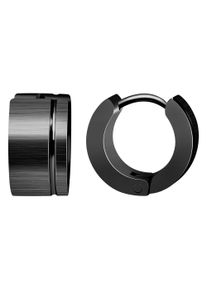 Adelia&acute;s Paar Creolen ADELIA&acute;S "Damen Ohrringe &iquest; Klappcreole aus Edelstahl", schwarz, Ohrringe, Damen, Edelstahl, Paar Creolen