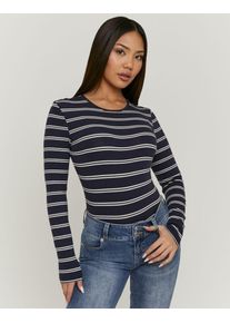 Langarmshirt Tally Weijl "STSCOBELGI", Damen, Gr. L, multi color 3, Jersey, Obermaterial: 100% Baumwolle, unifarben, figurbetont normal, Rundhals, Shirts Langarmshirt, Baumwollmischung, Basic Longsleeve mit Rundhals-Ausschnitt