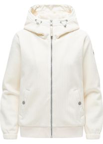Fleecejacke Ragwear "Fleecejacke Cousy Short Bonded", Damen, Gr. XS, beige (ecru26), Obermaterial: 91% Polyester PES. 9% Elasthan EL. Obermaterial: Futter: 94% Polyester PES. 6% Elasthan EL., gerade, hoch geschlossener Ausschnitt, &Auml;rmel ohne &Auml;rmelschlitz elastischer Bund, Jacken Fleecejacke, &Uuml;bergangsjacke mit kuscheligem Teddyfell-Innenfutter