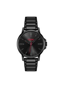 Quarzuhr Hugo "SMOOTH", schwarz, schwarz, Armbanduhren, Herren, Quarzuhr, Armbanduhr, Herrenuhr, Edelstahlarmband, analog