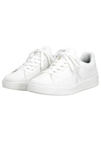 Slip-On Sneaker RIEKER SPORT "Swing2GO", Damen, Gr. 45, wei&szlig;, Textil, Schuhe Slip-On Sneaker, Schlupfschuh, Freizeitsneaker mit aufgesetzter Schn&uuml;rung