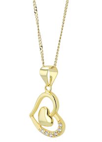 Adelia&acute;s Herzanh&auml;nger ADELIA&acute;S "Damen Anh&auml;nger &iquest; Herz Herzanh&auml;nger aus 925 Silber mit Zirkonia", gold, Schmuckanh&auml;nger, Damen, Herzanh&auml;nger