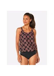Tankini-Top feel good, Damen, Gr. 48, Cup D, bunt (schwarz, rot, bedruckt), Elasthan, Polyamid, Bikini-Oberteile