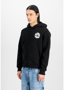 Hoodie Alpha Industries "Logo Hoodie Backprint", Herren, Gr. M, schwarz, Obermaterial: 80% Baumwolle, 20% Polyester, regular fit, Sweatshirts Hoodie
