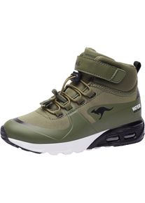 Sneaker Kangaroos "KX-Hydro", M&auml;dchen, Gr. 30, bunt (schwarz, olivgr&uuml;n), Synthetik, Textil, Schuhe Sneaker, Sneakerboot, Winterschuh, wasserdicht, Schnellschn&uuml;rung