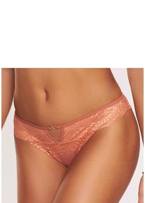 Rioslip Lascana "Eleonora", Damen, Gr. 40/42, braun (kupferfarben), Microfaser, Obermaterial: 90% Polyamid, 10% Elasthan, k&ouml;rpernah, Unterhosen Rioslip, mit verf&uuml;hrerischen Cut-outs