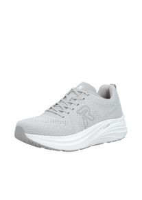 Plateausneaker RIEKER SPORT, Damen, Gr. 41, hellgrau, Textil, unifarben, Schuhe Plateausneaker, Freizeitsneaker, Halbschuh, Schn&uuml;rschuh mit Plateau