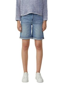 Jeansshorts s.Oliver, Damen, Gr. 42, N-Gr, blau (mid blau), Denim/Jeans, Obermaterial: 98% Baumwolle, 2% Elasthan, unifarben, normal kniefrei, Jeans Jeansshorts, im 5-Pocket-Stil