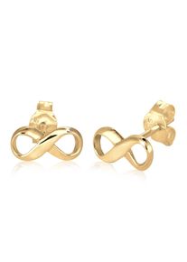Paar Ohrstecker Elli "Ohrringe Stecker Infinity Unendlichkeit Symbol 925 Silber" Gr. 5, gold, Ohrringe, Damen, 5, ohne Stein, Silber 925 (Sterlingsilber), Paar Ohrstecker