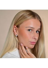 Adelia&acute;s Paar Creolen ADELIA&acute;S "Damen Ohrringe &iquest; Klappcreole aus Edelstahl mit Strass Steinchen", silber, Ohrringe, Damen, Edelstahl, Paar Creolen