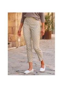 Webhose Inspirationen, Damen, Gr. 40, Normalgr&ouml;&szlig;en, beige (sand, dunkeltaupe, bedruckt), 72% Viskose, 25% Polyamid, 3% Elasthan, bedruckt, gemustert, mehrfarbig, lang, Hosen