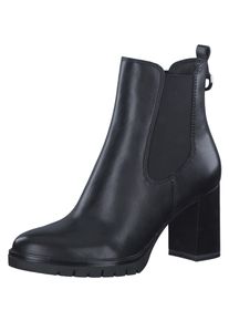 Chelseaboots Tamaris, Damen, Gr. 35, schwarz, Elastischer Einsatz, Lederimitat, unifarben, Schuhe Chelseaboots, mit beidseitigen Stretcheinsatz