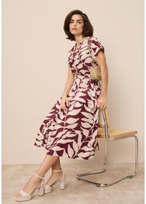 Hemdblusenkleid Tamaris, Damen, Gr. 38, N-Gr, sand gemustert, Web, Obermaterial: 100% Viskose, gemustert, tailliert ca. Mitte Wade, V-Ausschnitt, Kleider Hemdblusenkleid, aus Viskose, f&uuml;r Fr&uuml;hling und Sommer, gemustert, Mitte-Wade-L&auml;nge, Topseller