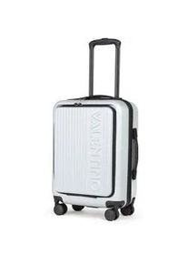 Koffer Valentino BAGS "LEXPLOR, 55 cm", Gr. B/H/T: 40cm x 55cm x 25cm 55 l, silber, Kunststoff, festlich, Koffer, Handgep&auml;ck-Trolley Reisegep&auml;ck Hartschalenkoffer Easy-Access Frontfach