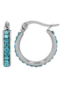 Adelia&acute;s Paar Creolen ADELIA&acute;S "Damen Ohrringe &iquest; Creole aus Edelstahl mit Strass Steinchen", silber, Ohrringe, Damen, Edelstahl, Paar Creolen