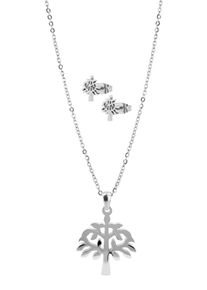 Adelia&acute;s Gliederkette ADELIA&acute;S "Damen Halskette &iquest; Lebensbaum aus Edelstahl 45 cm" Gr. 45, silber, Halsketten, Damen, Edelstahl, Gliederkette