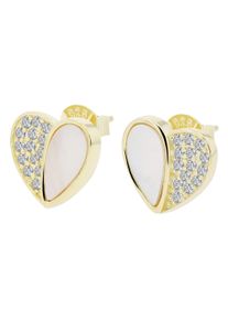 Adelia&acute;s Paar Ohrstecker ADELIA&acute;S "Damen Ohrringe &iquest; Ohrstecker aus 925 Silber mit Perlmutt", gold, Ohrringe, Damen, Silber 925 (Sterlingsilber), Paar Ohrstecker