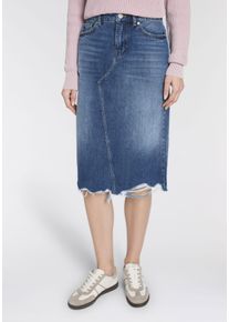 Jeansrock HUGO BLUE "Gadele", Damen, Gr. L (40), medium blau 422, Denim/Jeans, Obermaterial: 100% Baumwolle, unifarben, kniebedeckend, R&ouml;cke Jeansrock, Mid Rise, in Midi-L&auml;nge