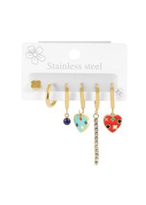 Adelia&acute;s Herzanh&auml;nger ADELIA&acute;S "Damen Anh&auml;nger &iquest; Herzanh&auml;nger aus Edelstahl mit Strass Steinchen", gold, Schmuckanh&auml;nger, Damen, Edelstahl, Herzanh&auml;nger