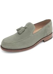 Loafer Henry Stevens "Haywood TL Businessschuh", Herren, Gr. 44, gr&uuml;n (oliv), Kalbsvelours, Schuhe Loafer, Herren Halbschuhe Leder handgefertigt, Anzugschuhe Slipper
