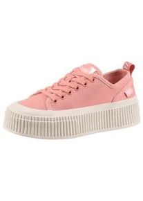 Sneaker Buffalo "MADISON", Damen, Gr. 39, orange (koralle), Textil, Schuhe Sneaker, Freizeitsneaker, Halbschuh, Schn&uuml;rschuh mit Memory Foam Fu&szlig;bett