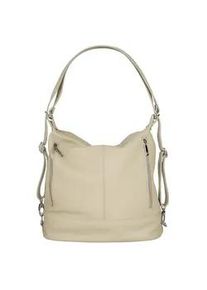 Cityrucksack Samantha Look, Damen, Gr. B/H/T: 34cm x 31cm x 15cm, onesize, beige, Leder, Rindsleder, Rucks&auml;cke Cityrucksack, echt Leder, Made in Italy