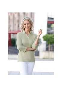 Poloshirt Classic Basics "Poloshirt", Damen, Gr. 52, gr&uuml;n (lindgr&uuml;n, meliert), 75% Polyester, 25% Viskose, meliert, Shirts