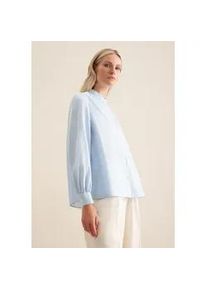 Klassische Bluse Seidensticker "Schwarze Rose", Damen, Gr. XL42, blau (hellblau), 100% Baumwolle, gestreift, regular fit, ohne Ausschnitt, Blusen, 1/1 Kragen Streifen