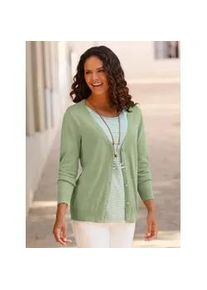 Cardigan Casual Looks, Damen, Gr. 40, gr&uuml;n (eucalyptus), 100% Baumwolle, unifarben, Strickjacken