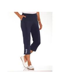 Caprihose Classic Basics, Damen, Gr. 54, Normalgr&ouml;&szlig;en, blau (marine), 100% Polyester, unifarben, 3/4-L&auml;nge, Hosen Caprihose