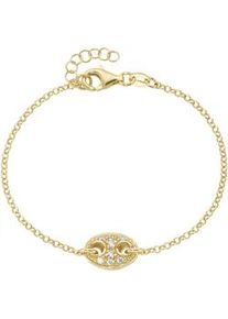 Armband Smart Jewel "Mittelteil mit Zirkonia, Silber 925", gold, Armb&auml;nder, Damen, 19cm, Silber 925 (Sterlingsilber), Armband