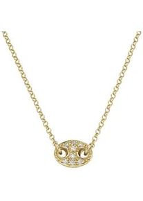Collier Smart Jewel "Mittelteil mit Zirkonia, Silber 925", gold, Halsketten, Damen, 43cm, Silber 925 (Sterlingsilber), Collier