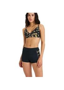Bikini-Hose Roxy "Roxy Active Shorty", Damen, Gr. XS, US-Gr&ouml;&szlig;en, anthrazit big flowers, Obermaterial: 75% Nylon, 25% Elasthan;, Badehosen Bikini-Hose