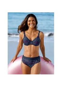Bikini-Hose feel good, Damen, Gr. 48, Cup B, bunt (marine, magenta, bedruckt), Elasthan, Polyamid, Badehosen Bikini-Hose