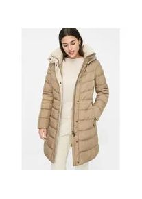 Fuchs & Schmitt Steppmantel FUCHS SCHMITT "Steppkurzmantel", Damen, Gr. 46, braun (beige), Web, Obermaterial: 100% Polyester, clean, unifarben, regular fit lang, Rundhals, eingesetzt gerader Abschluss, M&auml;ntel Steppmantel, mit Kapuze