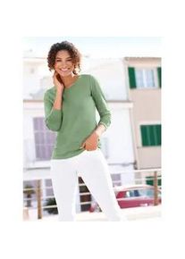 Rundhalsshirt "Rundhals-Shirt", Damen, Gr. 40, gr&uuml;n (eucalyptus), 95% Baumwolle, 5% Elasthan, unifarben, Rundhals, Shirts Rundhalsshirt