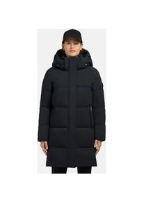 Steppmantel Khujo "Haya Matt-YM", Damen, Gr. XS (34), blau (dunkelblau), Obermaterial: 100% Polyester; Futter: 100% Nylon; Wattierung: 100% Polyester, Basic, gerade ca. Mitte Oberschenkel, hoch geschlossener Ausschnitt, &Auml;rmel ohne &Auml;rmelschlitz normaler Saum, M&auml;ntel Steppmantel, Warmer gesteppter Damen Kurzmantel