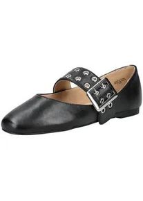 Riemchenballerina Steve Madden "Steve Madden Ballerinas Leder", Damen, Gr. 41, schwarz, Leder, Schuhe Riemchenballerina