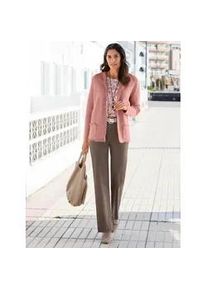 Strickjacke Inspirationen, Damen, Gr. 52, rot (rosenholz, meliert), 50% Viskose, 25% Polyester, 25% Polyamid, meliert, Strickjacken Strickjacke