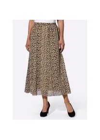 Schlupfrock Classic Basics, Damen, Gr. 22, beige (beige, schwarz, bedruckt), 100% Polyester, bedruckt, gemustert, mehrfarbig, lang, R&ouml;cke