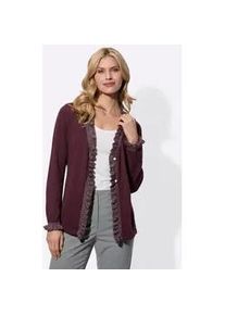 Strickjacke Classic Basics, Damen, Gr. 48, rot (burgund), 95% Polyacryl, 5% metallisierte Fasern, unifarben, Strickjacken Strickjacke