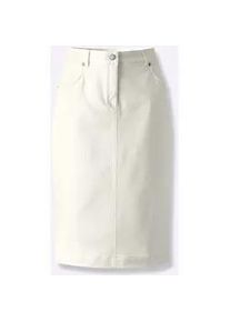 CR&Eacute;ATION L Bleistiftrock CREATION L, Damen, Gr. 23, beige (ecru), 91% Baumwolle, 6% Polyester, 3% Elasthan, unifarben, knielang, R&ouml;cke Bleistiftrock