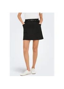 Minirock Only "ONLDIANE HEIDI LIFE FAUX SUEDE SKIRT OTW", Damen, Gr. L (40), schwarz, Web, Obermaterial: 92% Polyester, 8% Elasthan, unifarben, kurz, R&ouml;cke Minirock
