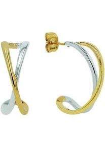 Paar Creolen Amor "2039985", gelb (gelbgoldfarben, edelstahlfarben), Ohrringe, Damen, Edelstahl